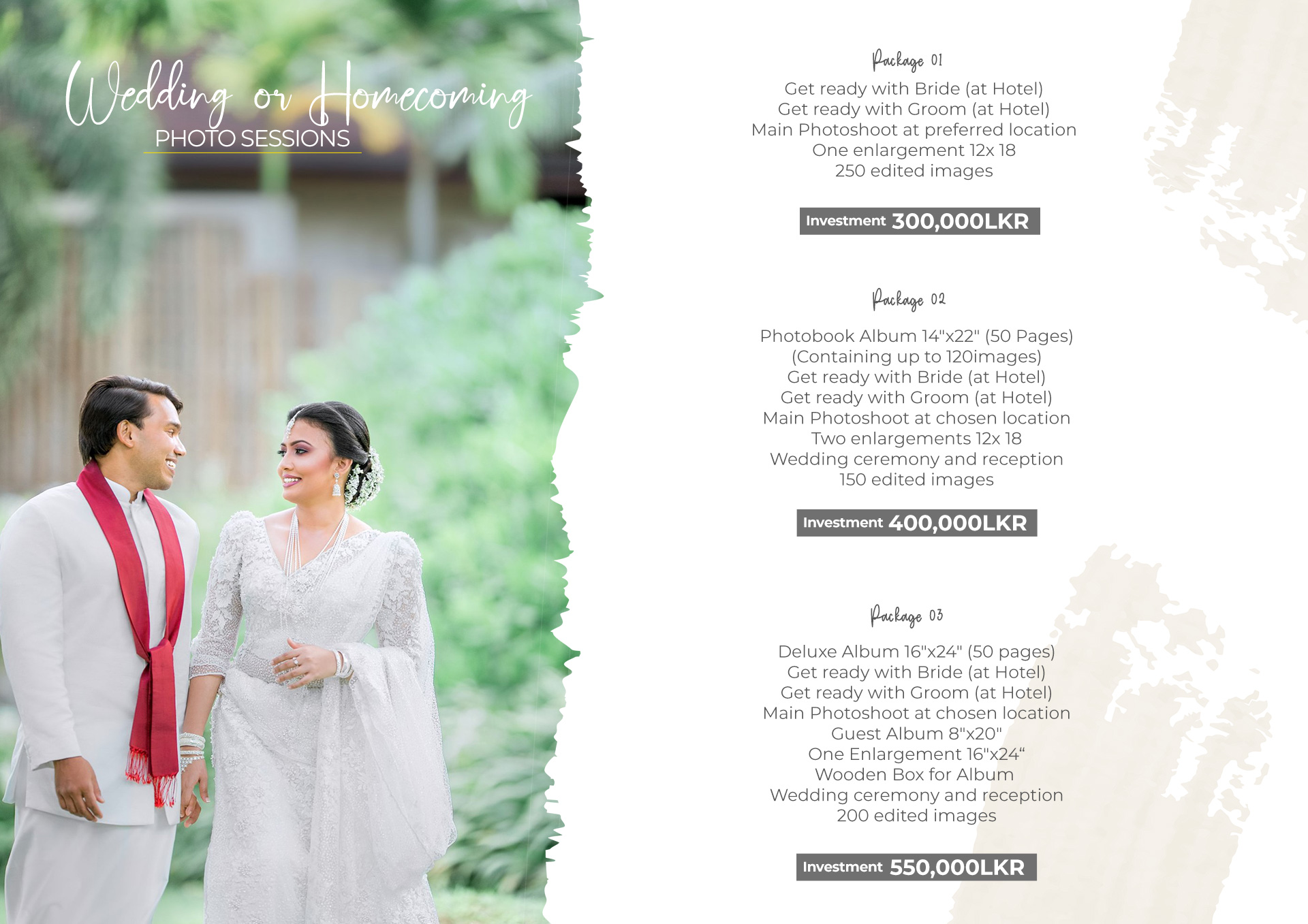 Price Guide Danushka Senadeera Photography